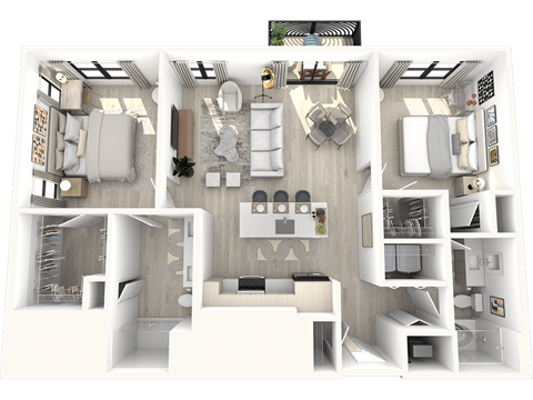 a floor plan of a bedroom and living room